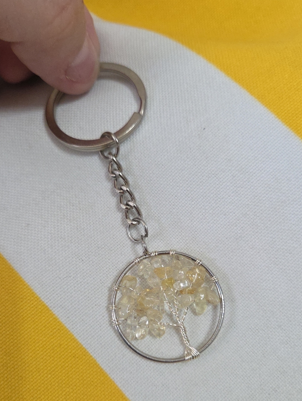 Handmade Crystal Tree of Life Keychain Citrine